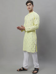 Men's Embroidered Mirror Work Kurta Payjama Sets-JOKP-646