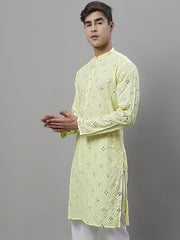 Men's Embroidered Mirror Work Kurtas-KO-646