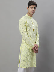 Men's Embroidered Mirror Work Kurtas-KO-646