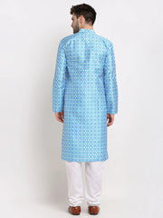 Men's Sky Dupion Ikkat Kurta Payjama Sets