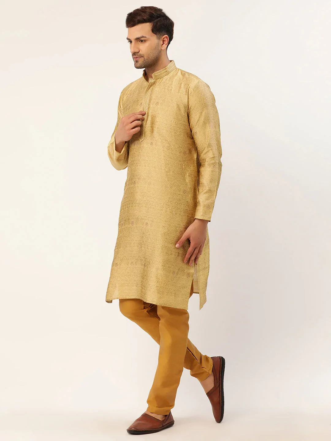 DesiQlo Men Ethnic Set - Beige - JOKP_649Beige_S