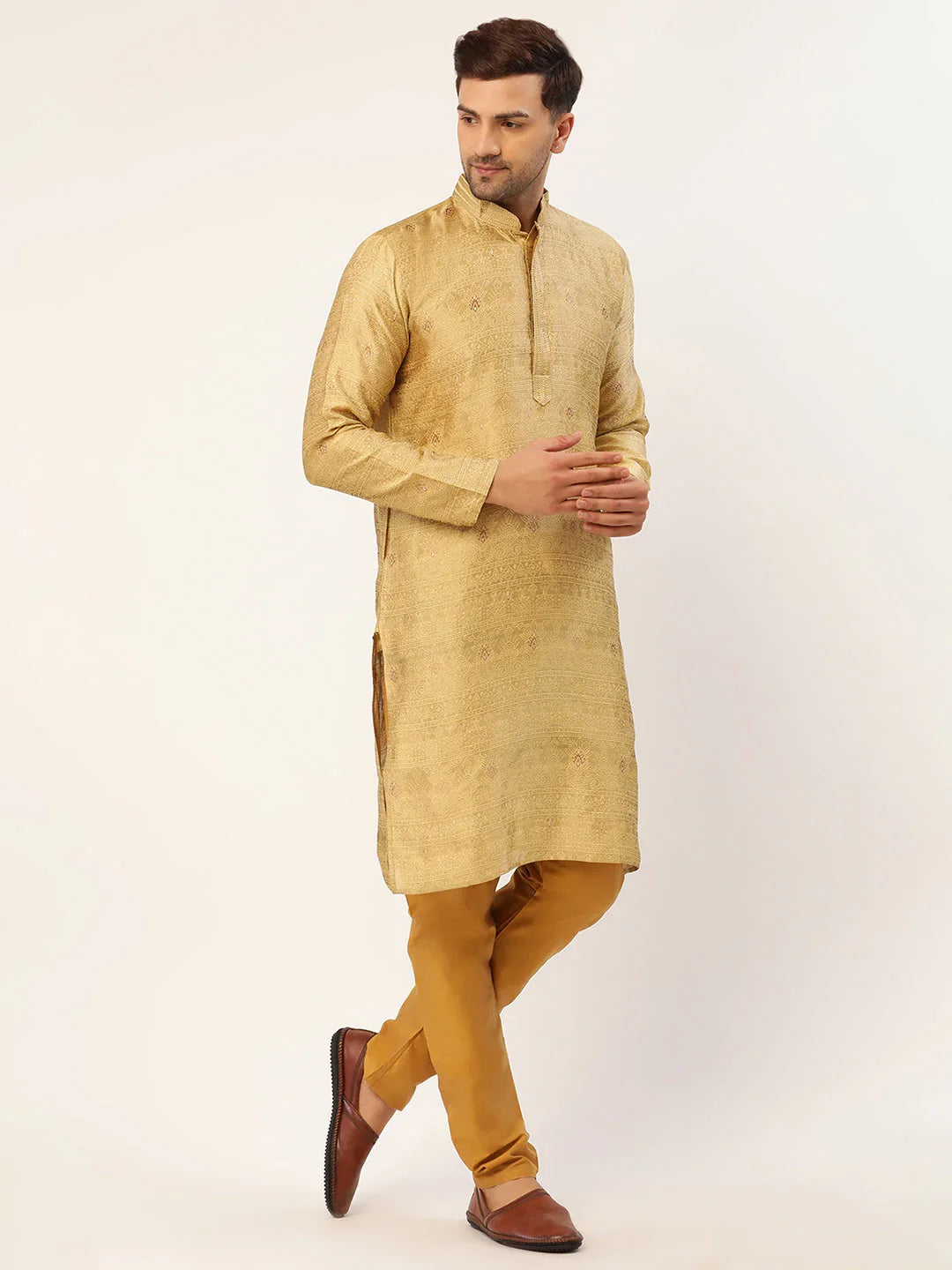 DesiQlo Men Ethnic Set - Beige - JOKP_649Beige_S