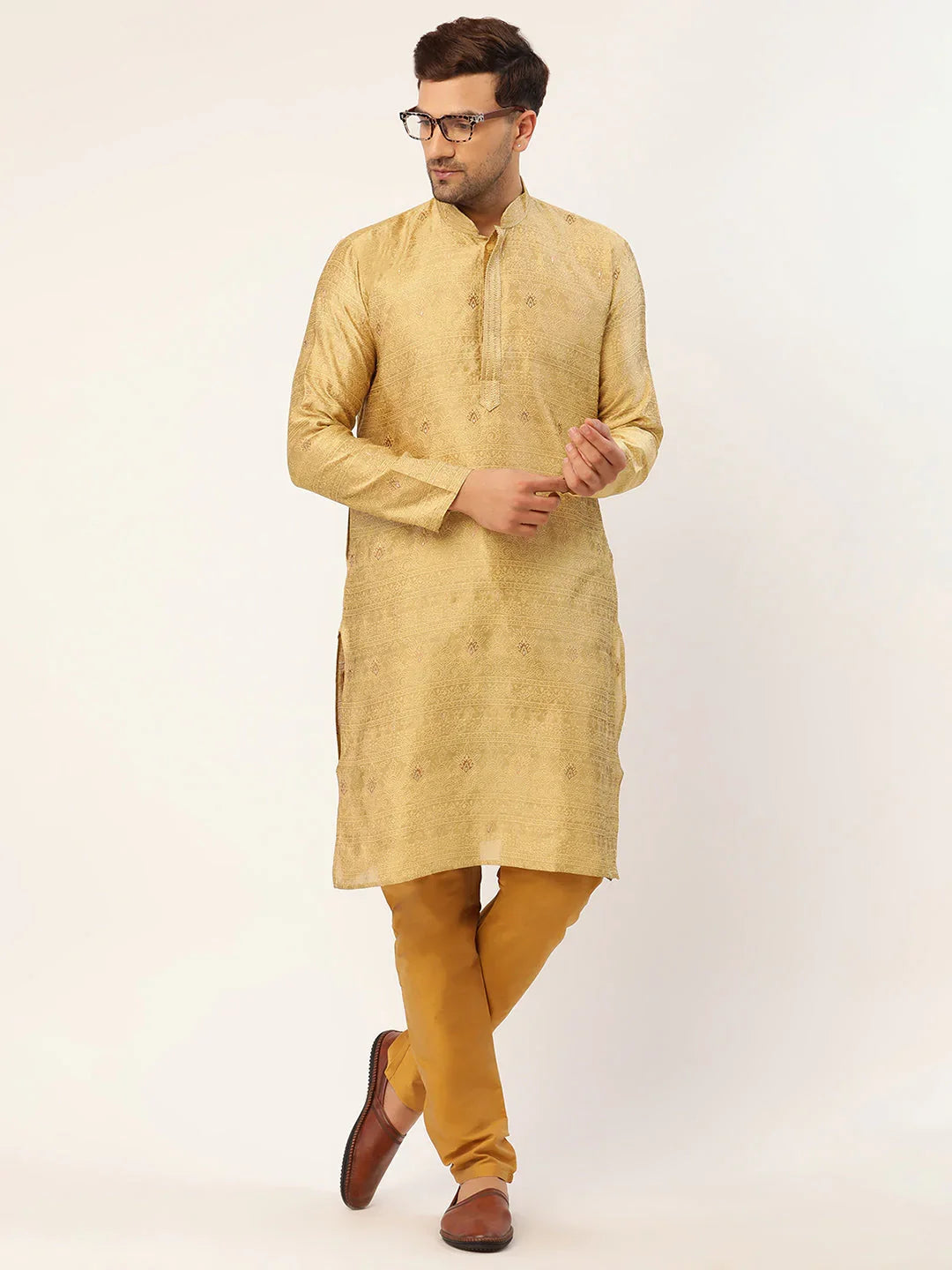 DesiQlo Men Ethnic Set - Beige - JOKP_649Beige_S