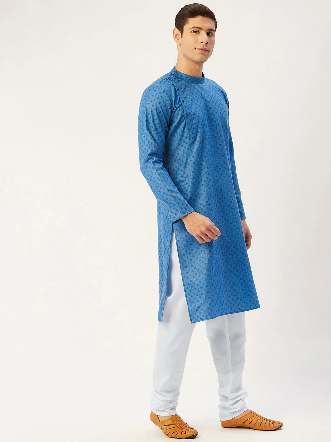 Ocean Blue Cotton Mens Kurta - Shop Indian Kurta for Men