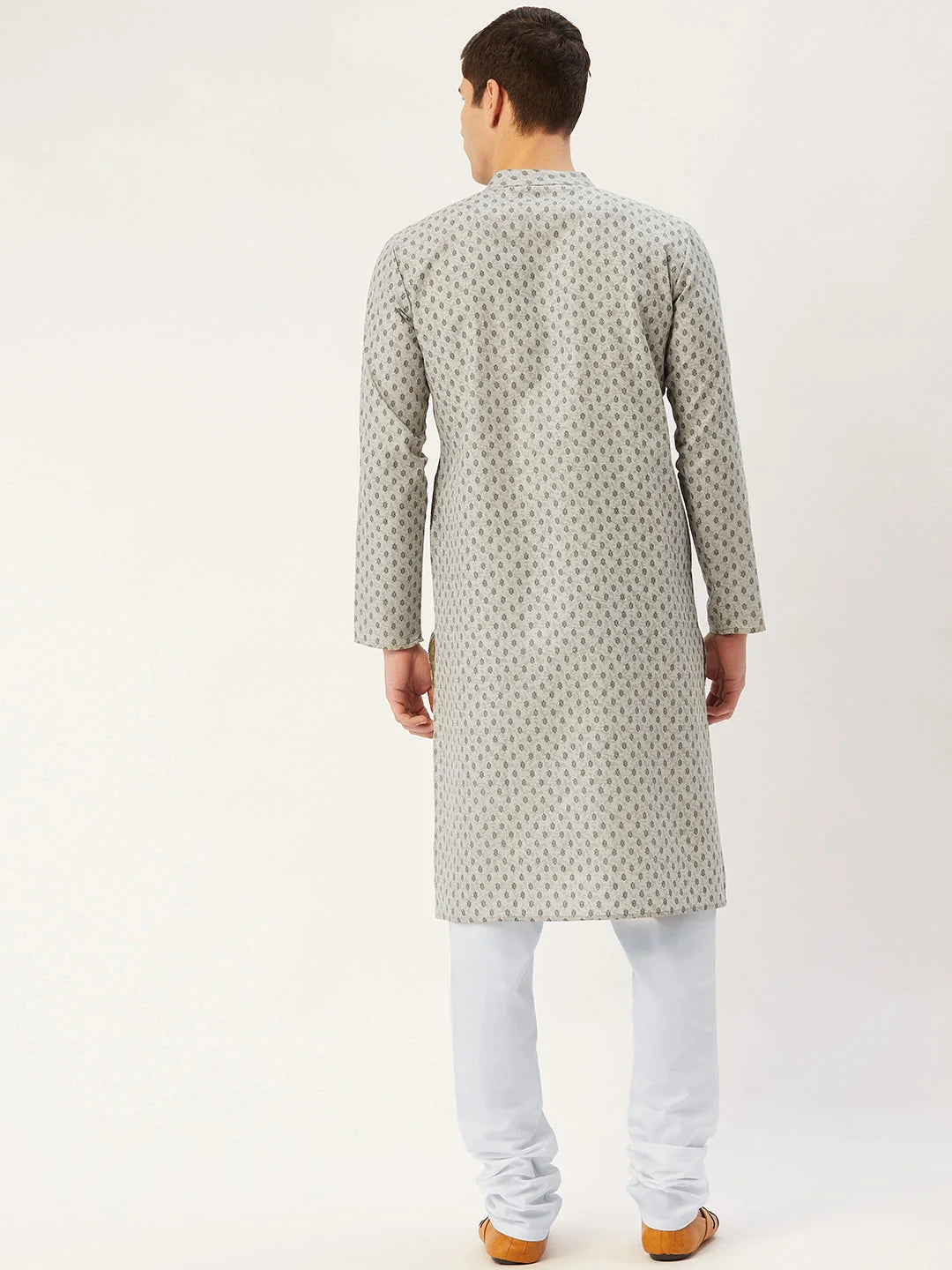 Grey Cotton Mens Kurta Pajama Set | Stylish & Relaxed