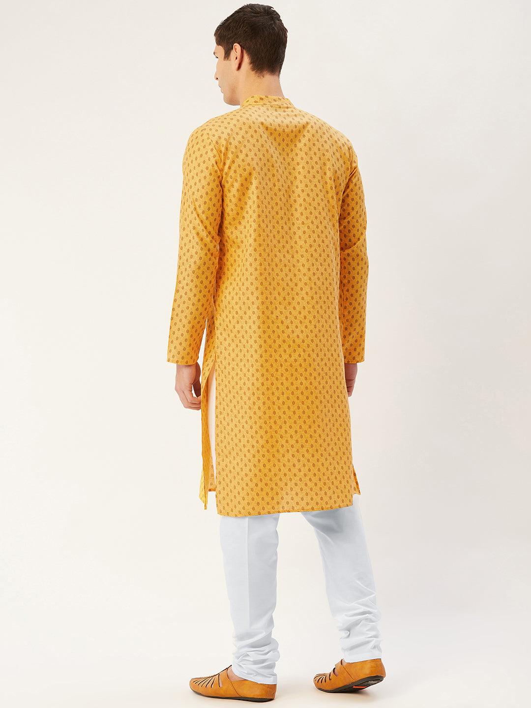 Mustard Cotton Mens Kurta Pajama Set | Traditional Dress