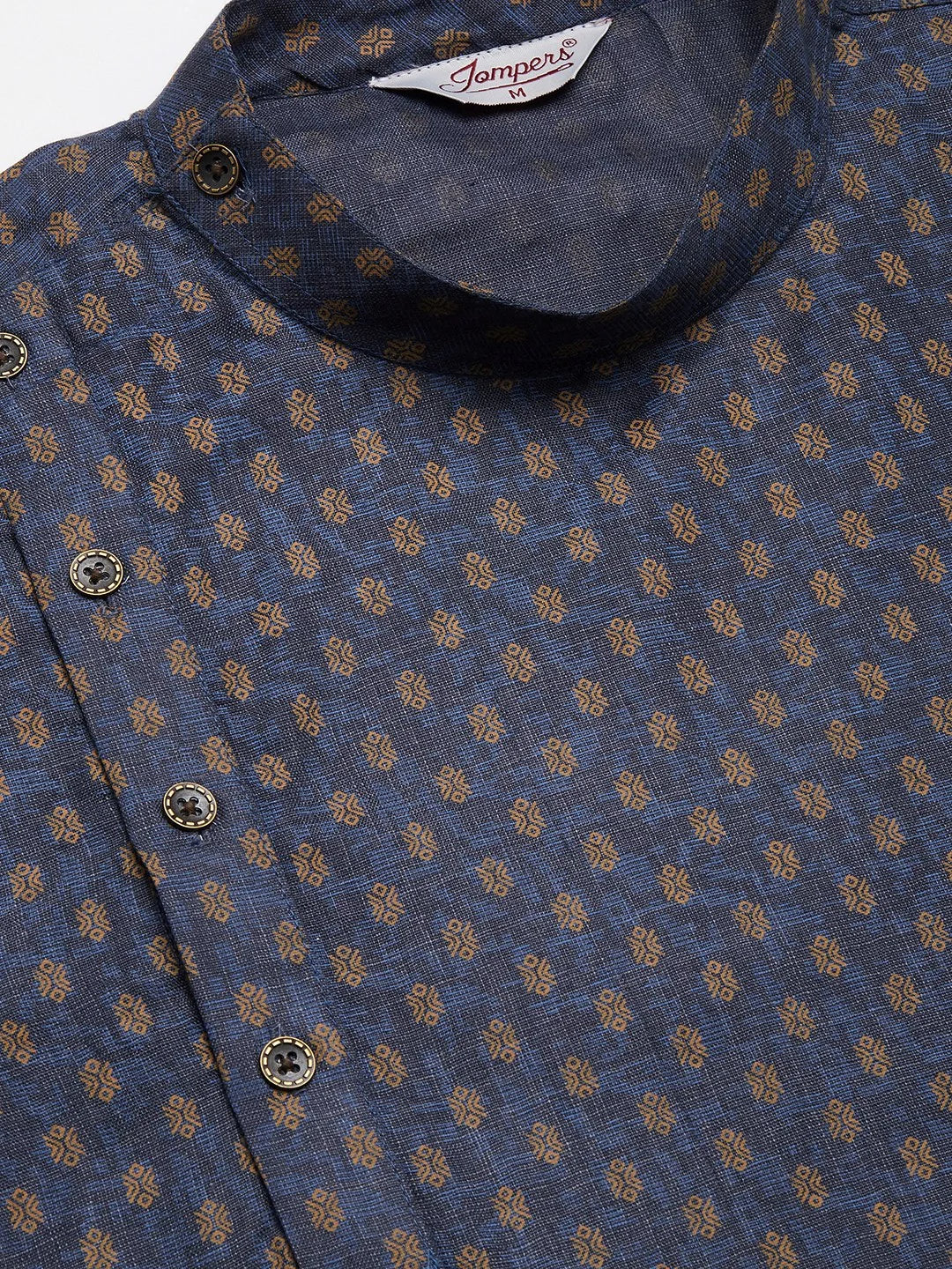 Navy Cotton Mens Kurta Pajama Set | Classic Style