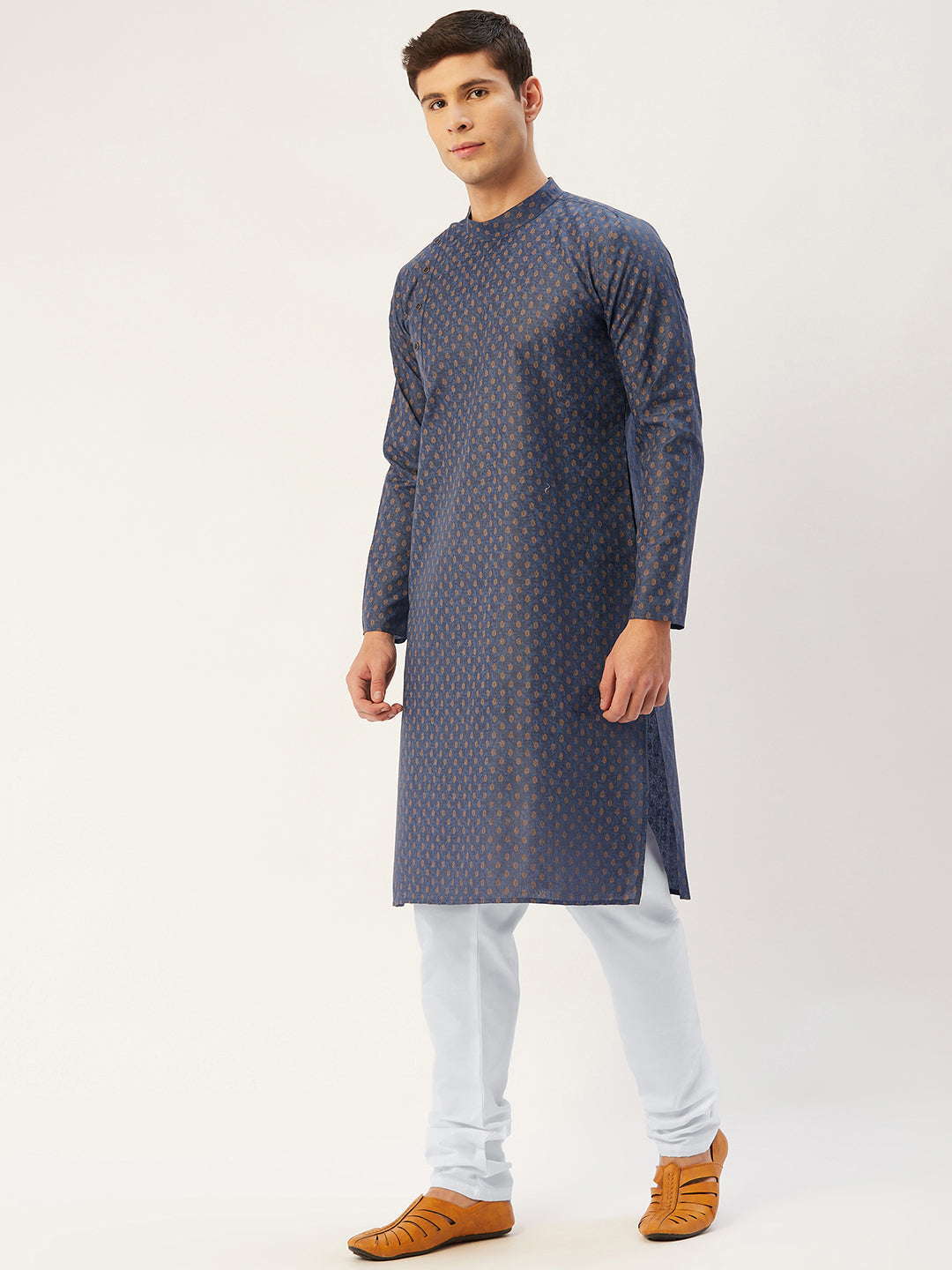 Navy Cotton Mens Kurta - Stylish Indian Kurta for Men Now
