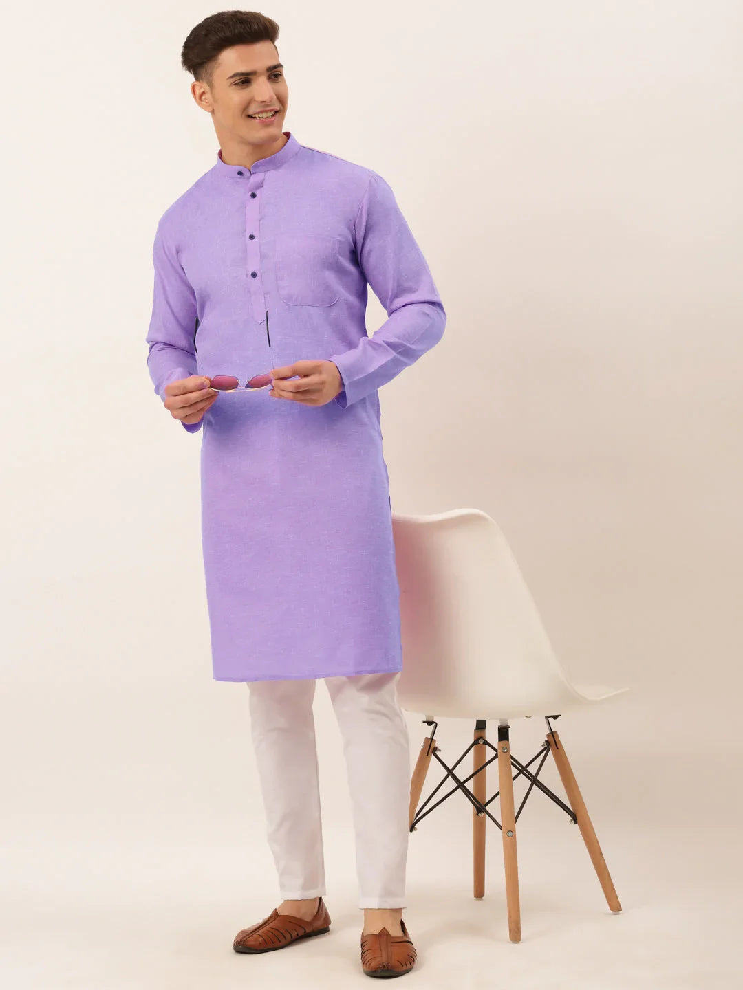 DesiQlo Men Ethnic Set - Purple - JOKP_657Purple_S