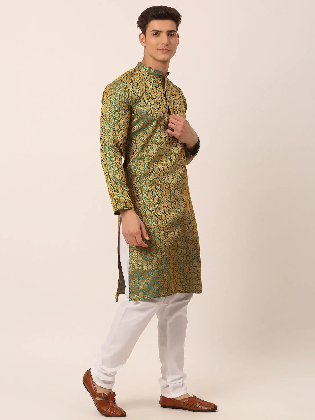 DesiQlo Men Ethnic Set - Green - JOKP_658Green_S