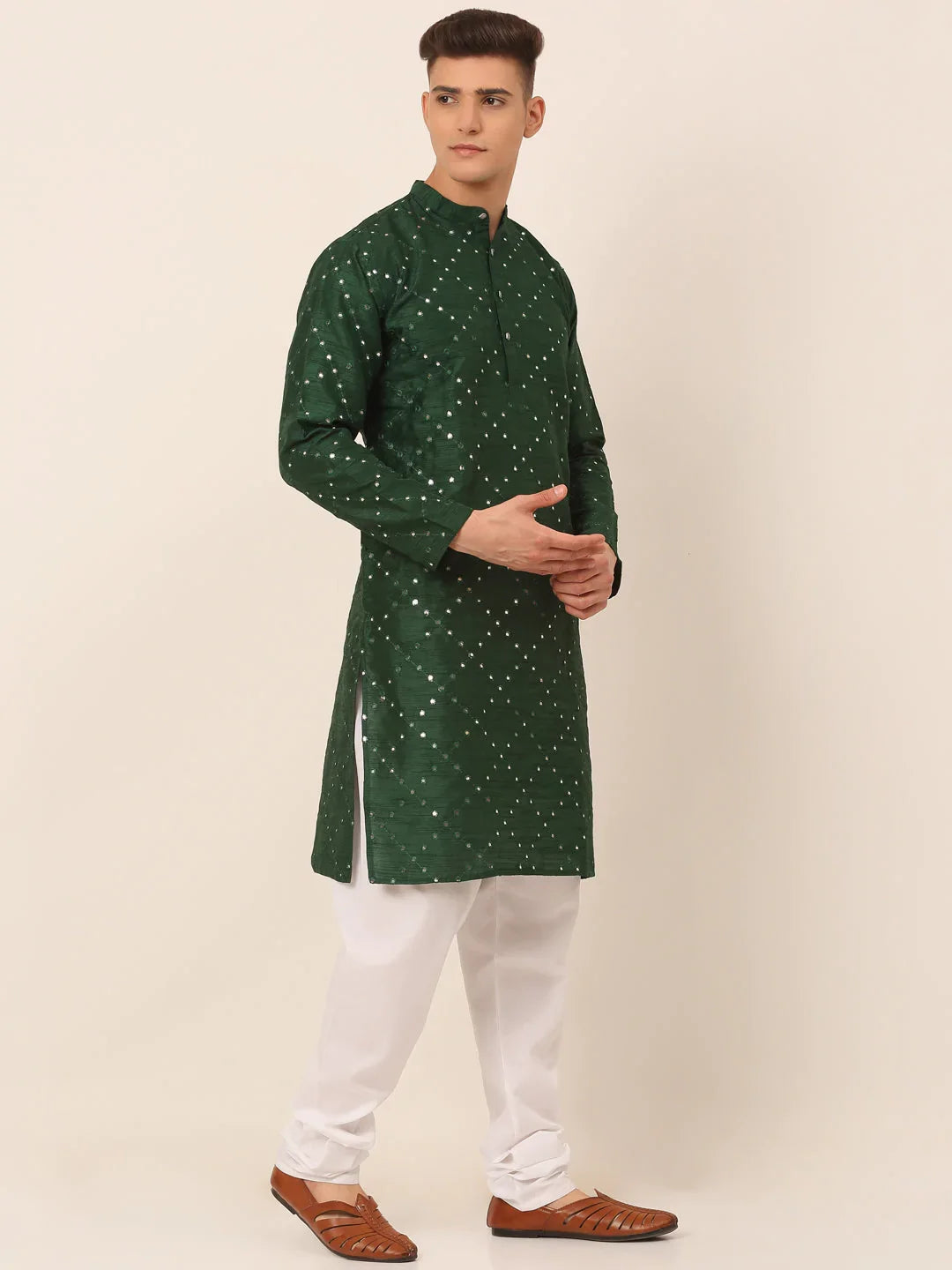 DesiQlo Men Ethnic Set - Green - JOKP_659Green_S