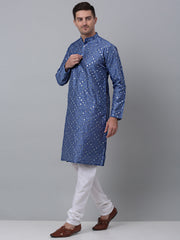 Grey Mirror Work Kurta Pyjama (JOKP 659 Grey )