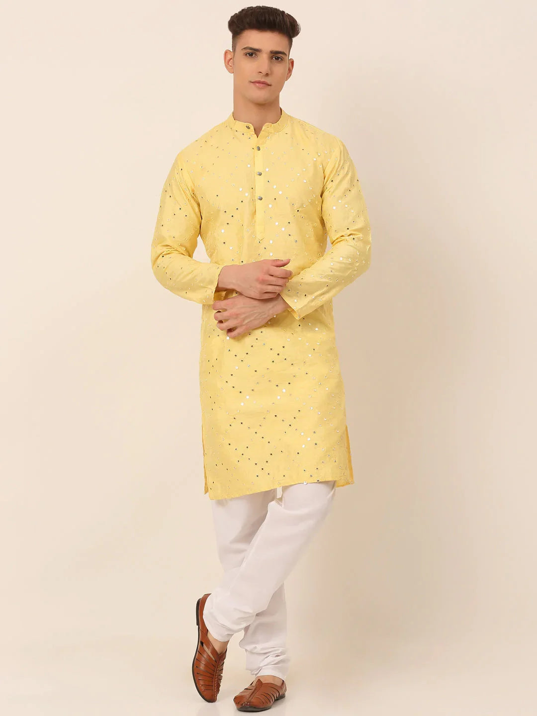 DesiQlo Men Ethnic Set - Yellow - JOKP_659Lemon_S