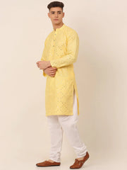 Lemon Mirror Work Kurta Pyjama ( JOKP 659 Lemon )