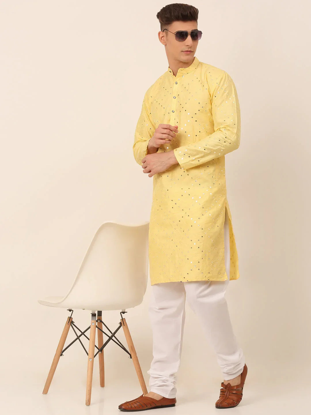 DesiQlo Men Ethnic Set - Yellow - JOKP_659Lemon_S