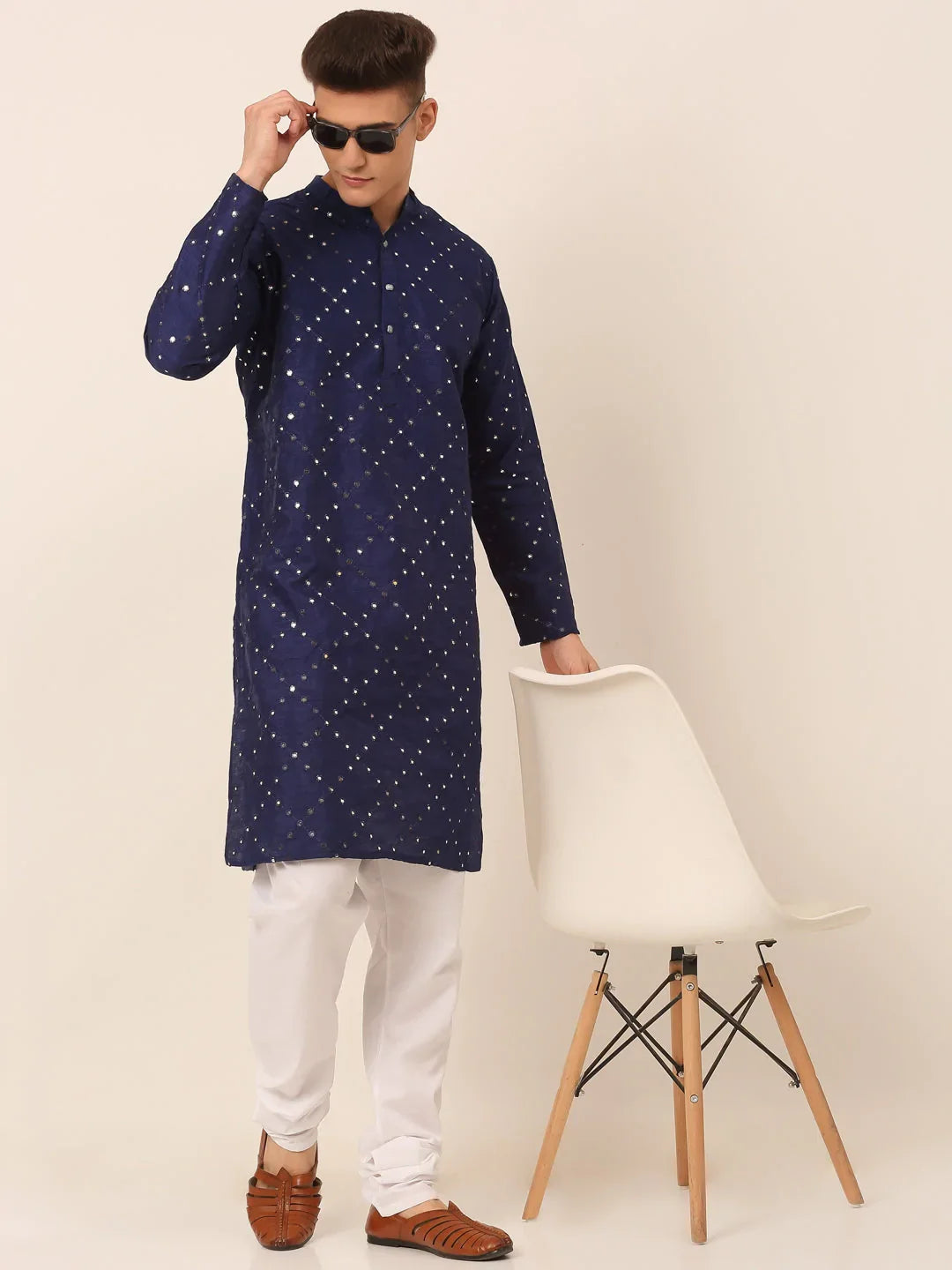 DesiQlo Men Ethnic Set - Blue - JOKP_659Navy_S