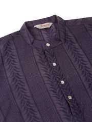 Men's Pure Cottom Embroidered Kurta Pyjama Set ( JOKP 660 Navy )