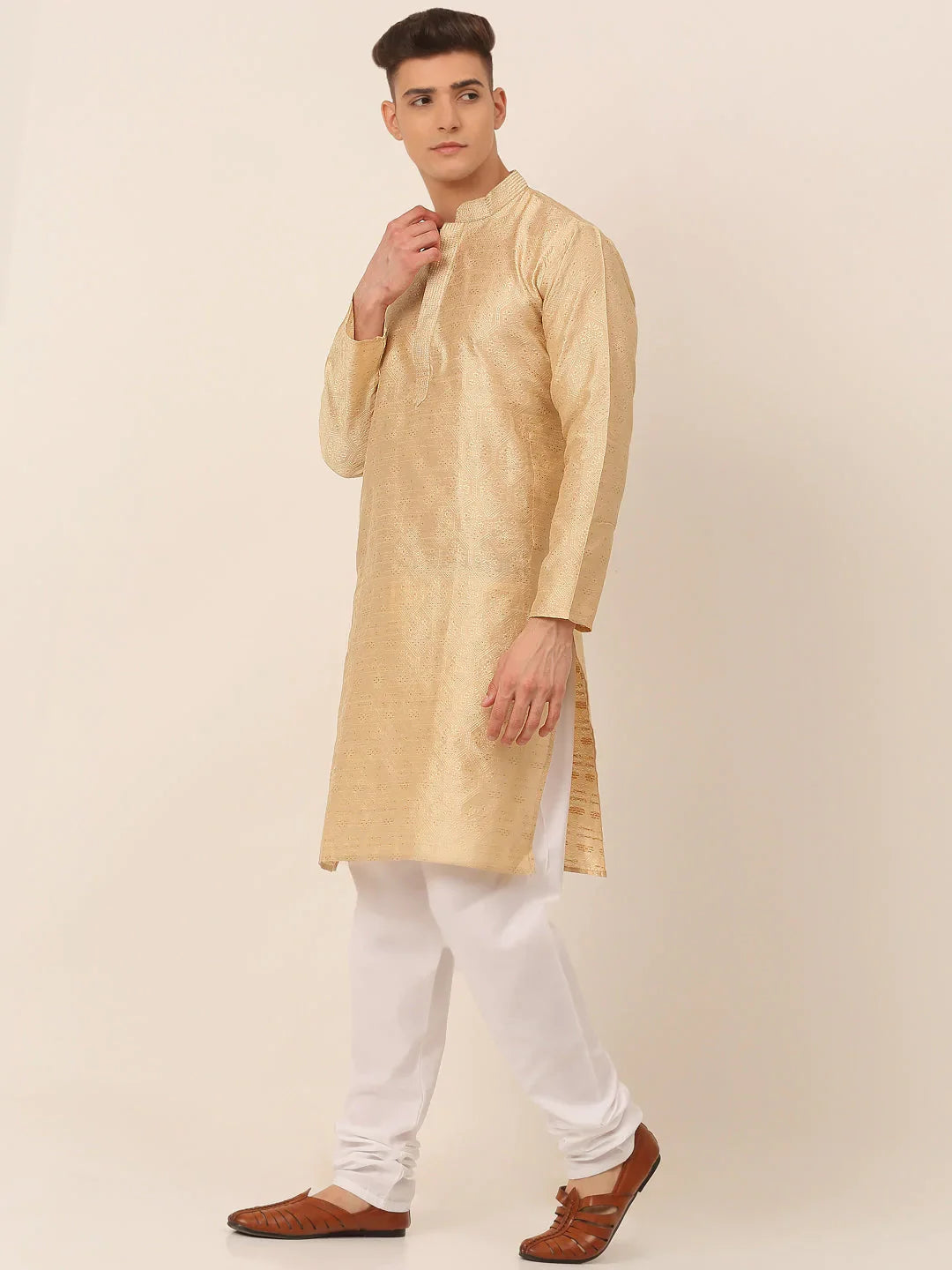 DesiQlo Men Ethnic Set - Beige - JOKP_662Beige_S