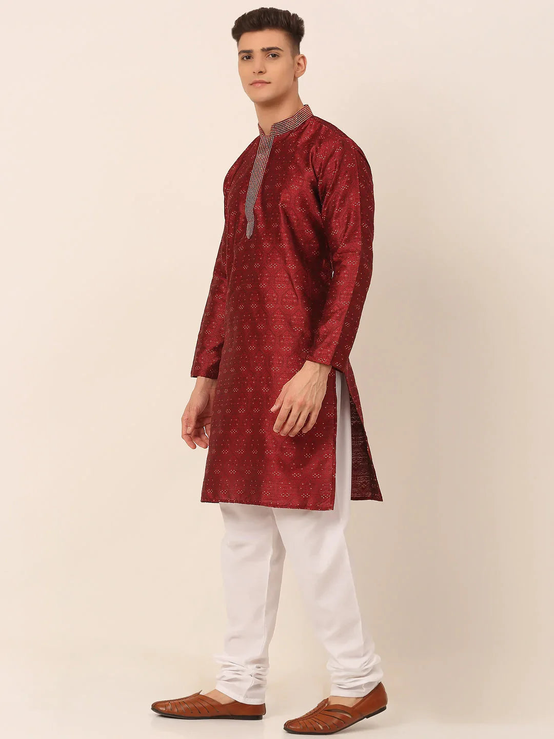 DesiQlo Men Ethnic Set - Maroon - JOKP_662Maroon_S