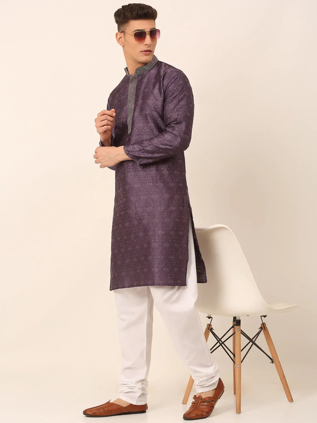 DesiQlo Men Kurta Only - Purple - KO_662Purple_S