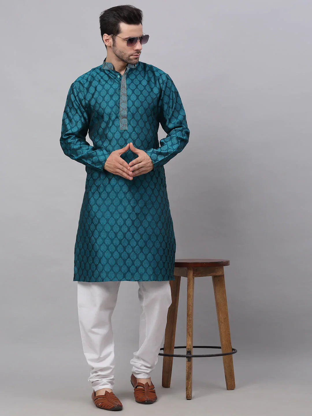 DesiQlo Men Ethnic Set - Multicolor - JOKP_663Peacock_S