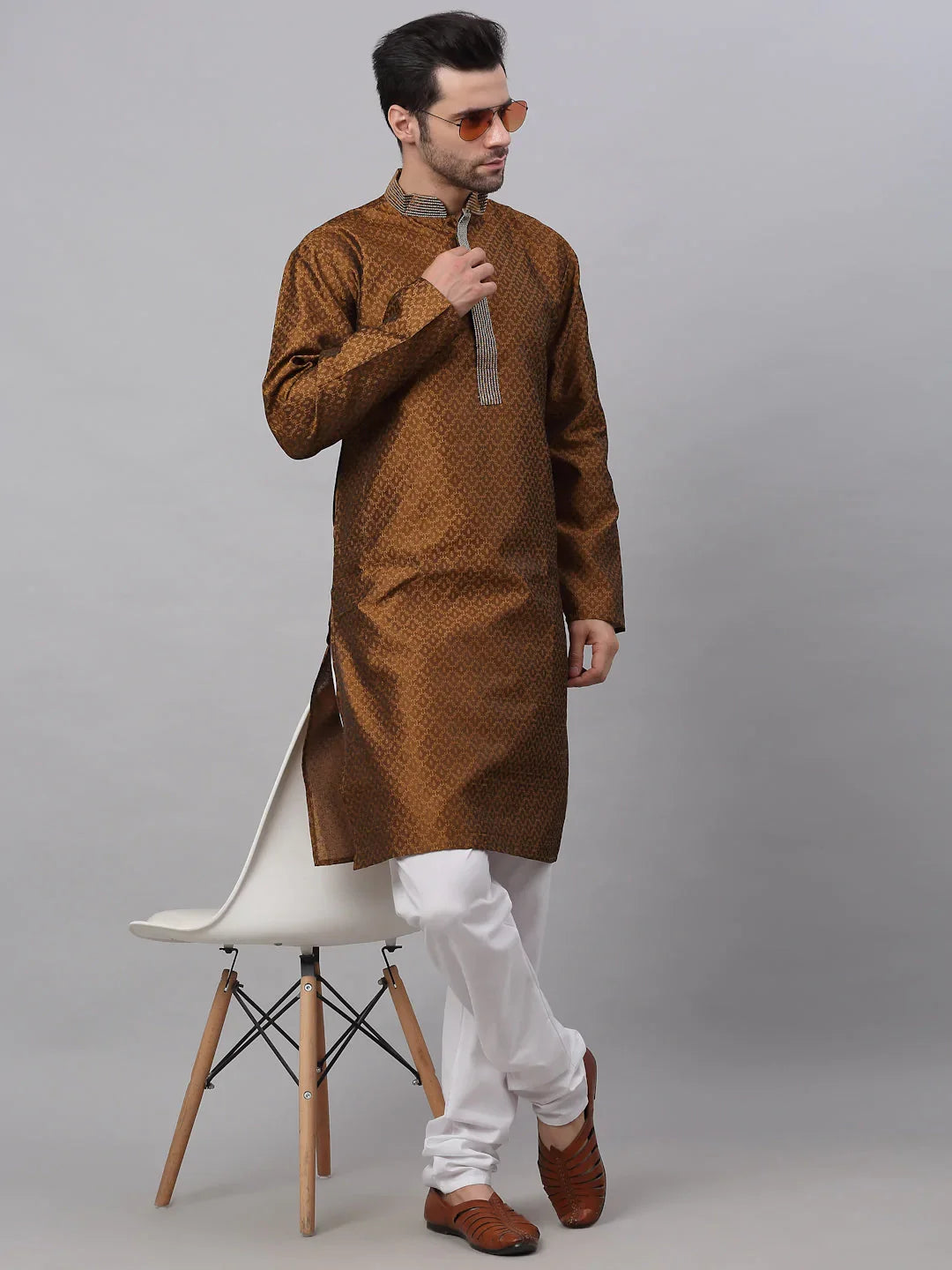 DesiQlo Men Ethnic Set - Brown - JOKP_664Brown_S