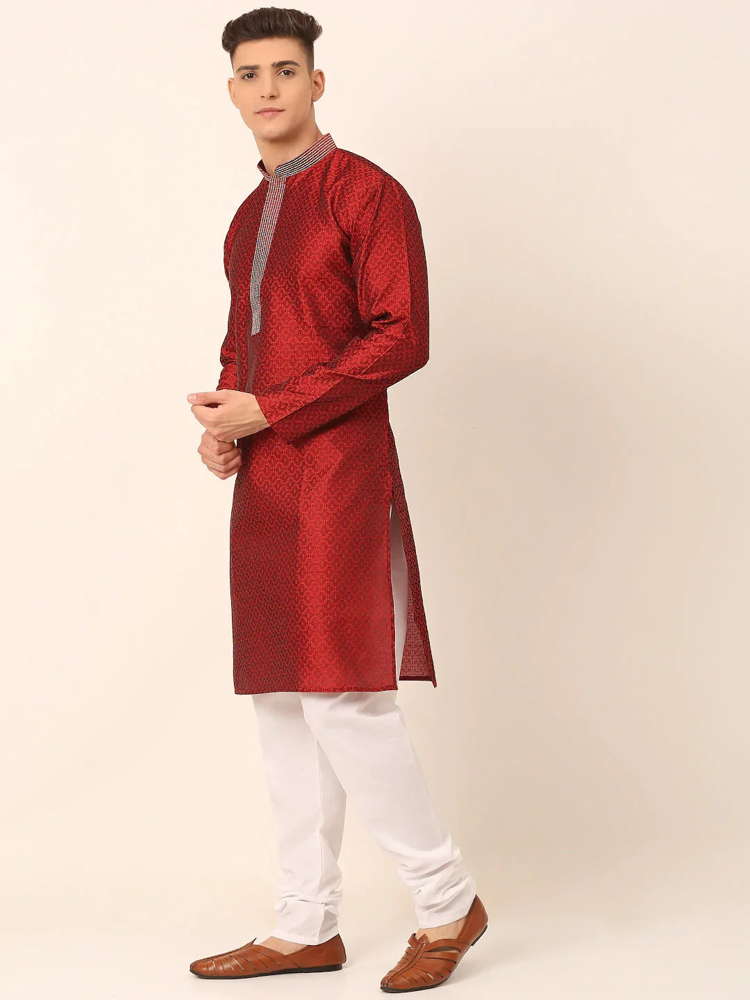 DesiQlo Men Ethnic Set - Maroon - JOKP_664Maroon_S