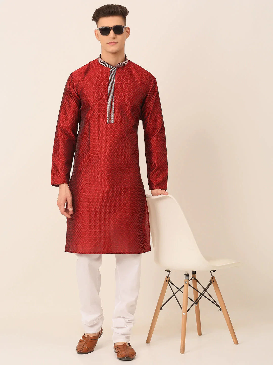 DesiQlo Men Ethnic Set - Maroon - JOKP_664Maroon_S