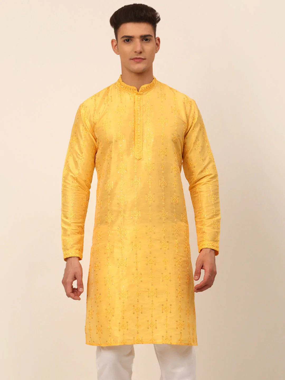 DesiQlo Men Kurta Only - Yellow - KO_665Yellow_S