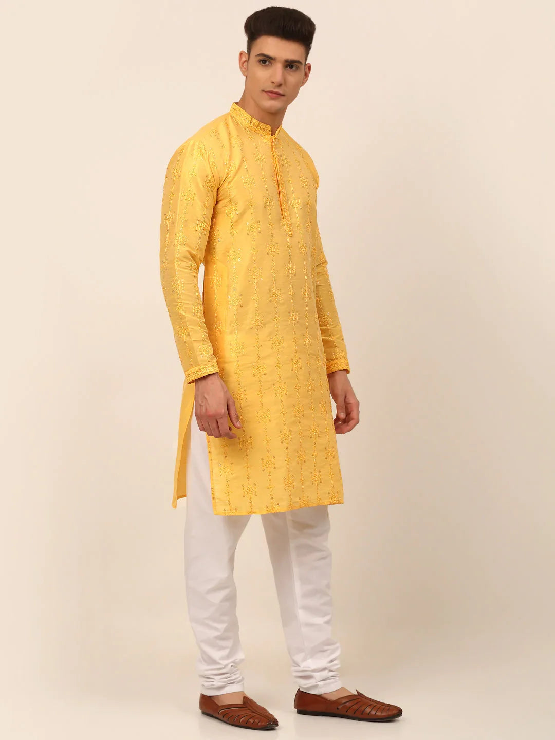 DesiQlo Men Kurta Only - Yellow - KO_665Yellow_S