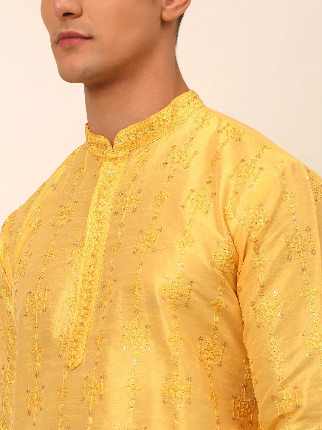 DesiQlo Men Ethnic Set - Yellow - JOKP_665Yellow_S