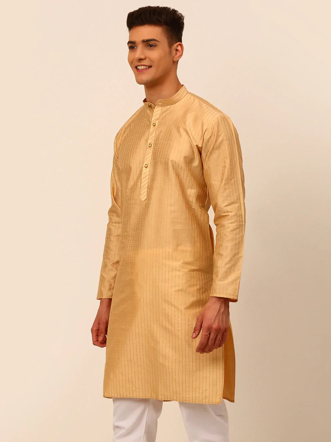 DesiQlo Men Kurta Only - Beige - KO_666Beige_S