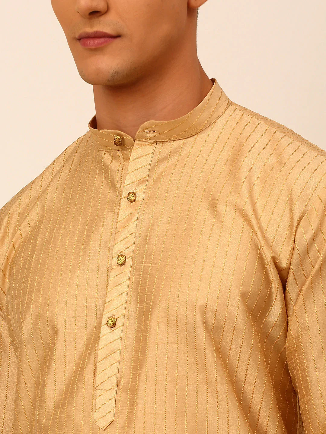 DesiQlo Men Ethnic Set - Beige - JOKP_666Beige_S
