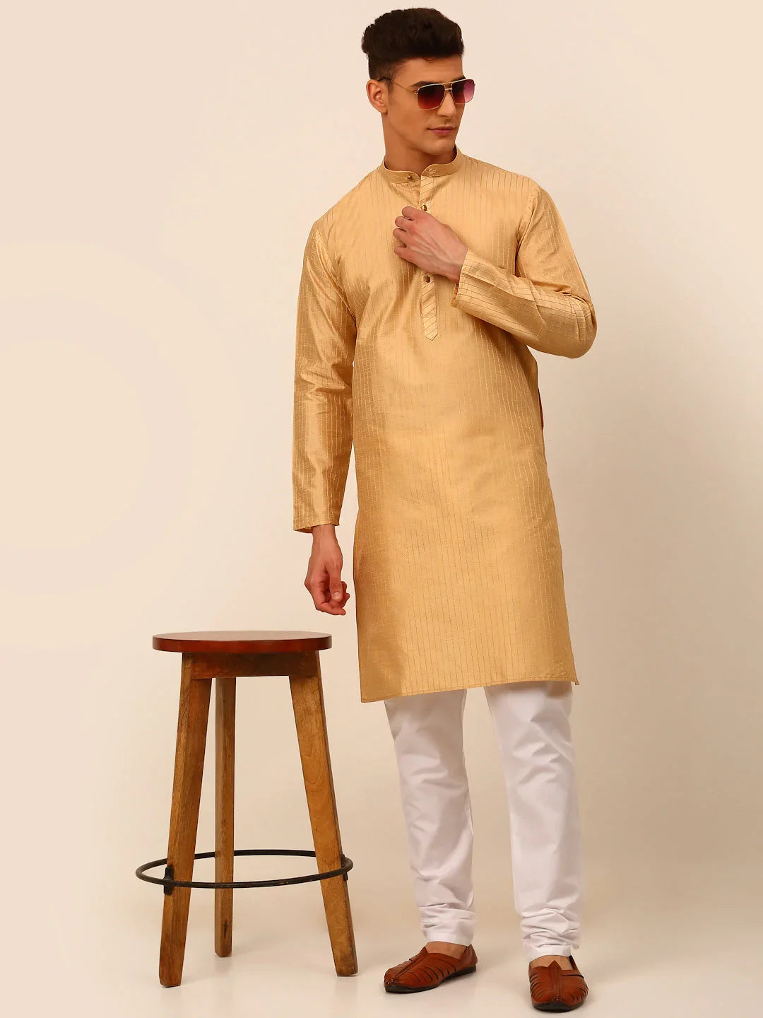DesiQlo Men Kurta Only - Beige - KO_666Beige_S