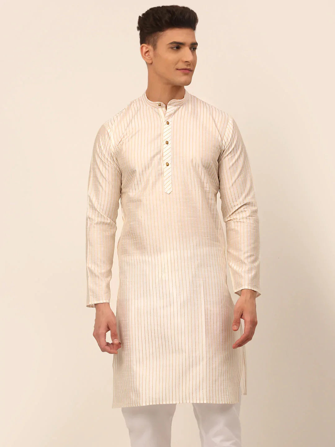 DesiQlo Men Kurta Only - Beige - KO_666Cream_S