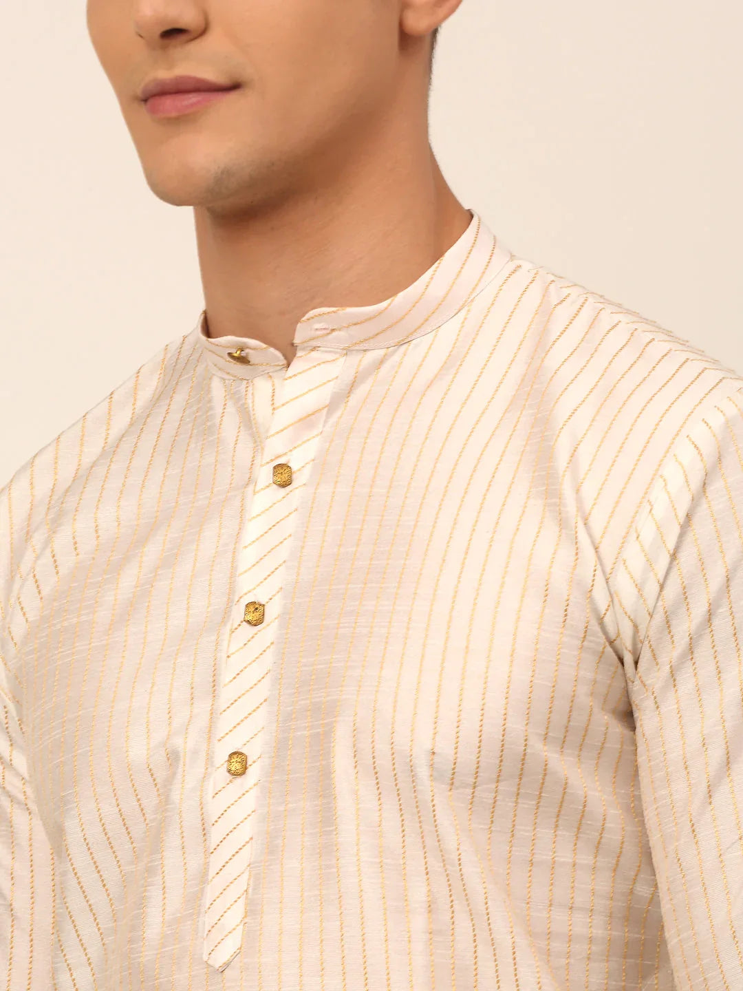 DesiQlo Men Kurta Only - Beige - KO_666Cream_S