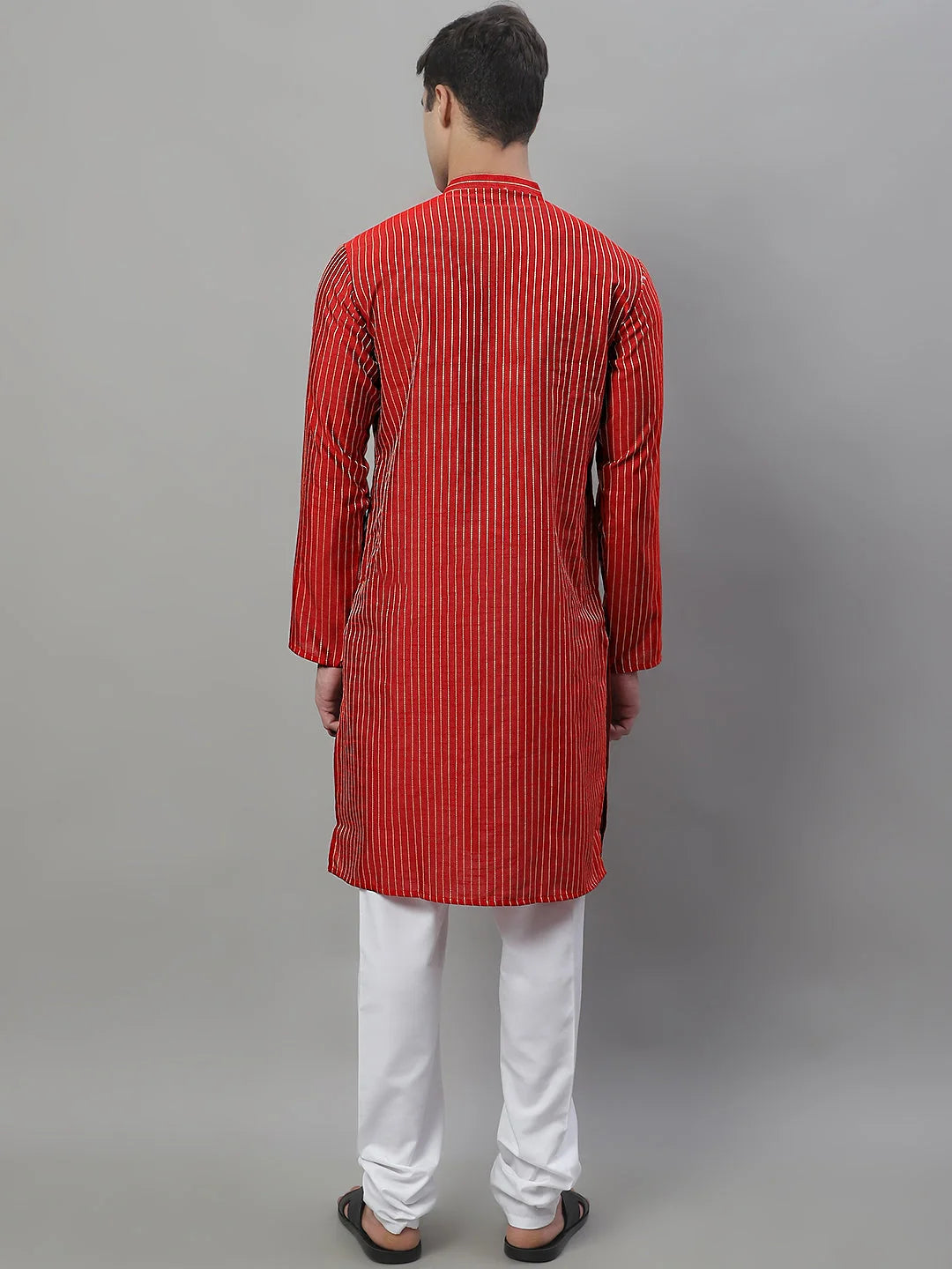 Maroon Embroidered Mens Kurta Pajama Set | Cotton Ethnic Wear