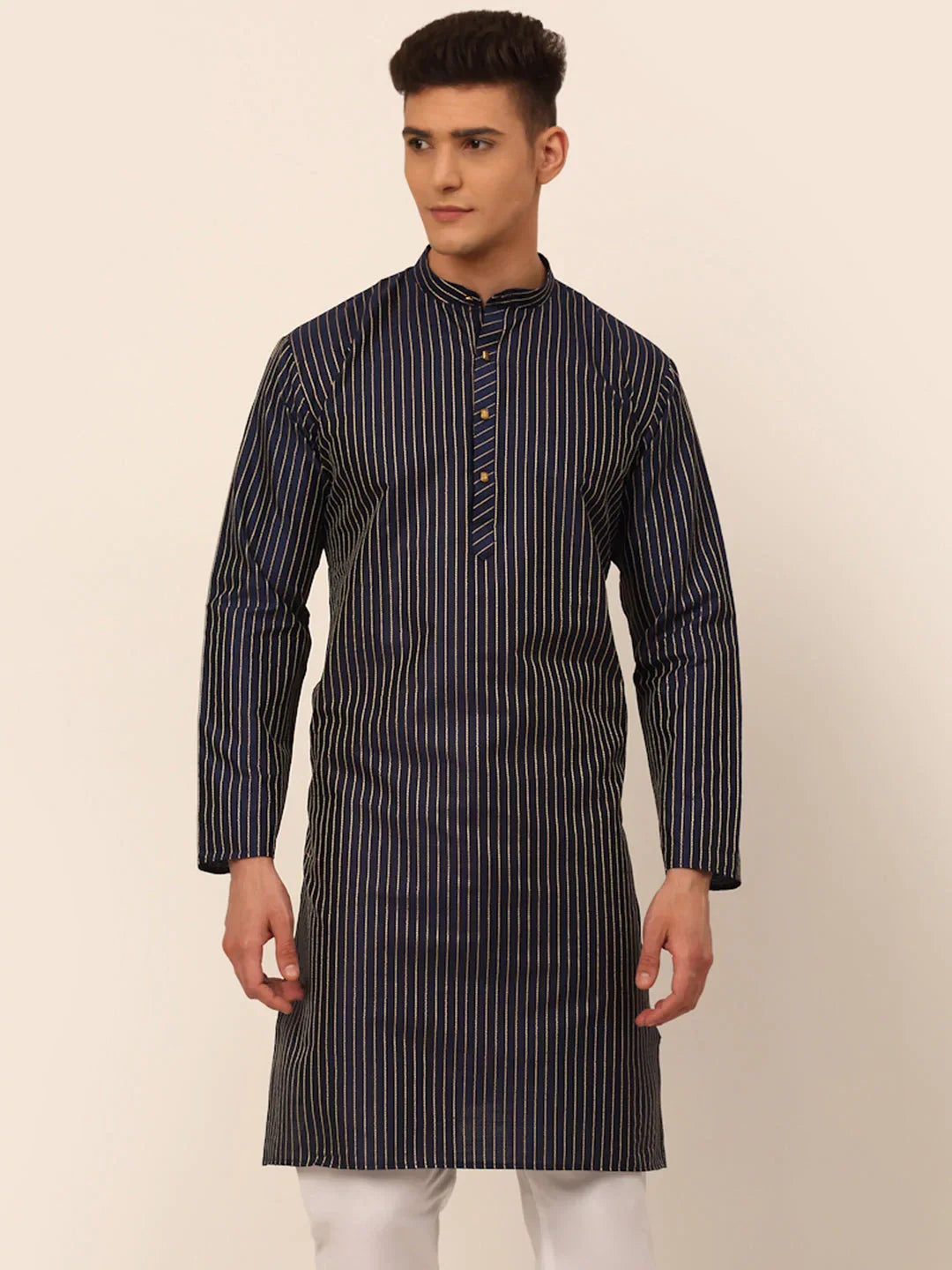 DesiQlo Men Kurta Only - Blue - KO_666Navy_S