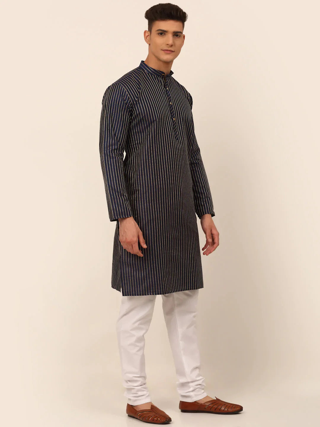 DesiQlo Men Kurta Only - Blue - KO_666Navy_S