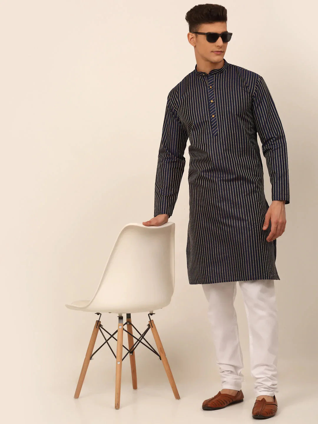 DesiQlo Men Kurta Only - Blue - KO_666Navy_S