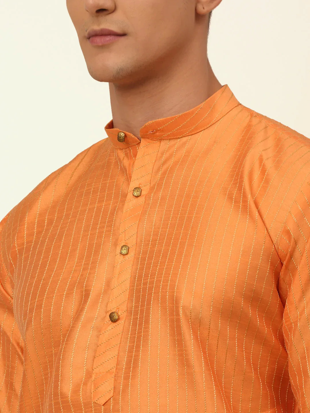 DesiQlo Men Ethnic Set - Orange - JOKP_666Peach_S