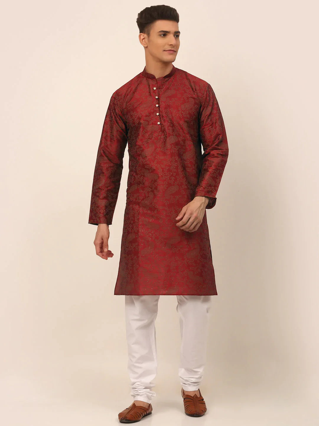 DesiQlo Men Ethnic Set - Maroon - JOKP_667Maroon_S