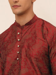Men Maroon Paisley Printed Kurta Only ( KO 667 Maroon )