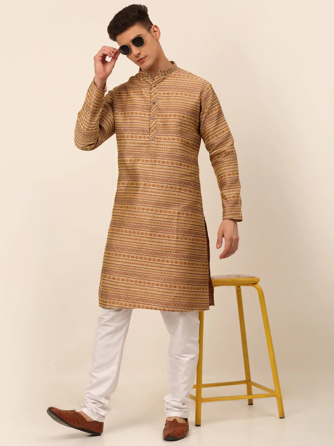 DesiQlo Men Kurta Only - Brown