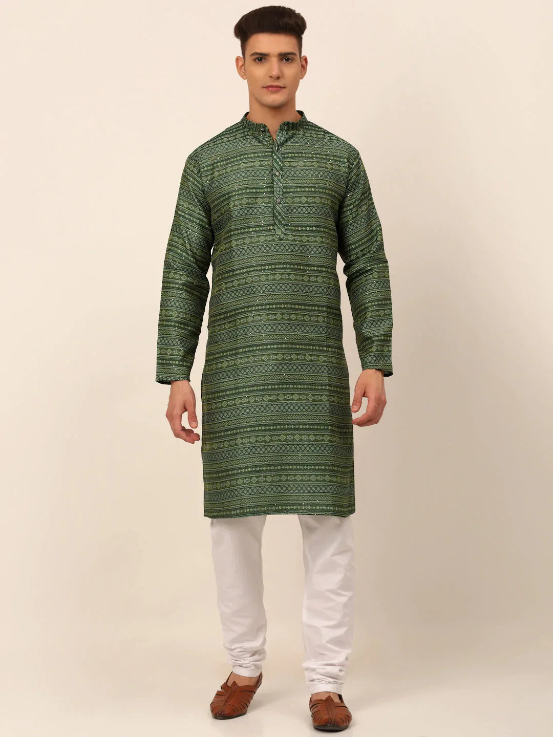 DesiQlo Men Ethnic Set - Green - JOKP_668Green_S