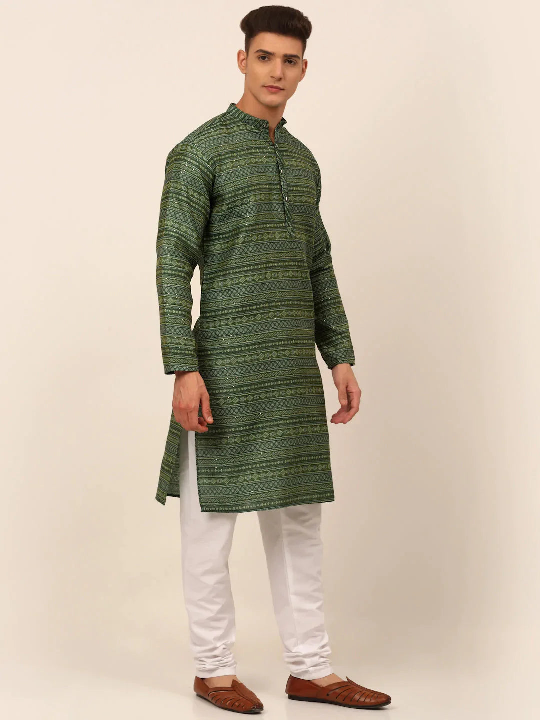DesiQlo Men Ethnic Set - Green - JOKP_668Green_S