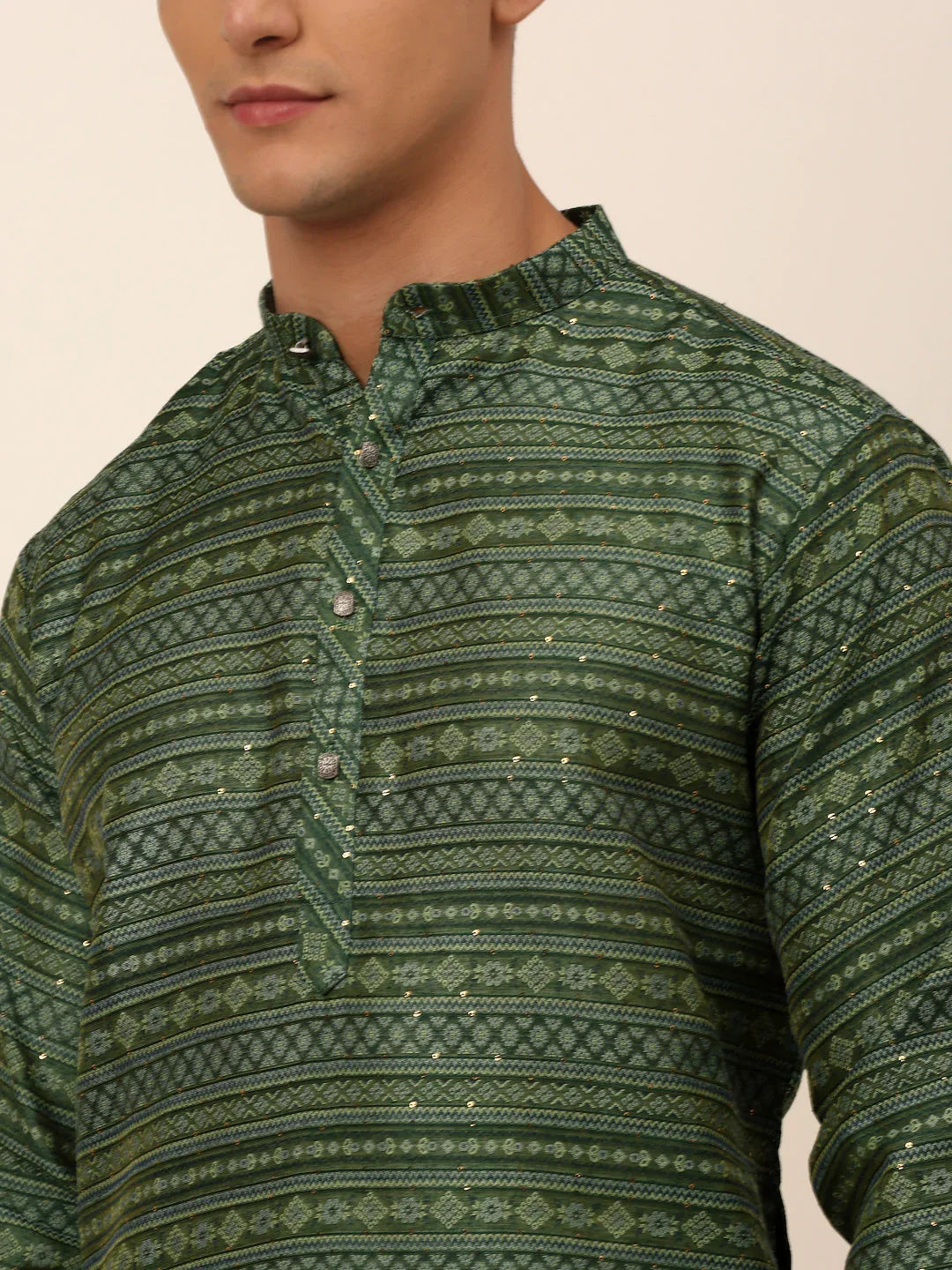 DesiQlo Men Ethnic Set - Green - JOKP_668Green_S