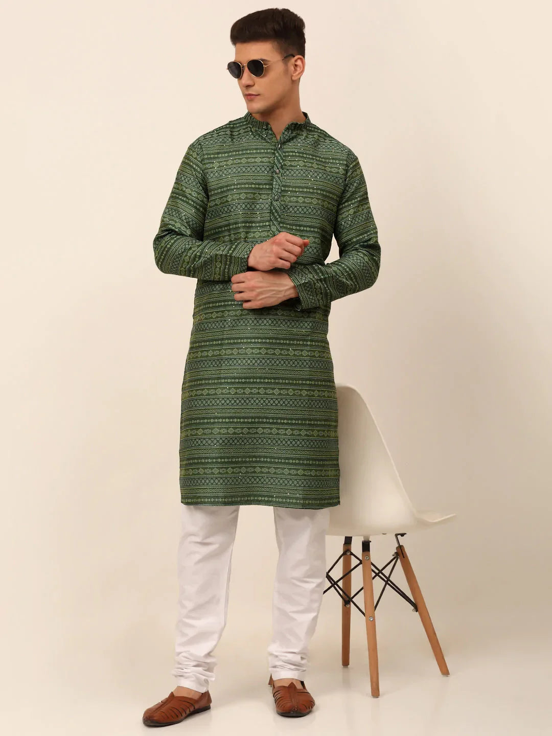 DesiQlo Men Kurta Only - Green - KO_668Green_S