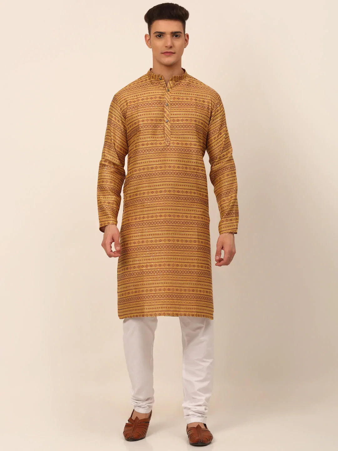 DesiQlo Men Ethnic Set - Yellow - JOKP_668Yellow_S