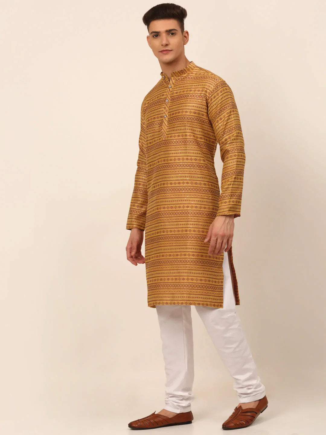 DesiQlo Men Ethnic Set - Yellow - JOKP_668Yellow_S
